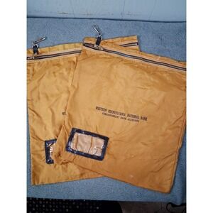 Vintage Bank Deposit Bags Western Pennsylvania National Lot of‎ 2 Lockable 20x18